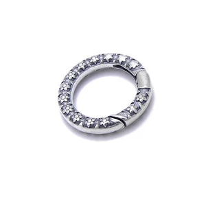 925 Sterling Silver Anti-Silver Flower Round Clasp Size 17mm 1 Piece Per Bag - Picture 1 of 2