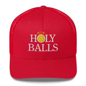 Holy Balls Pickleball Hat with Halo - Trucker Cap - Picture 1 of 14