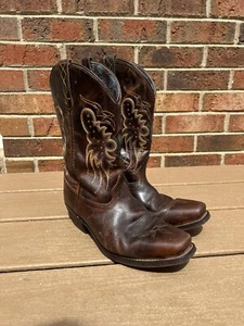 Laredo Women Cora Boots 9.5 Brandy 52034 Brown Studded Square Toe Leather - Picture 1 of 11
