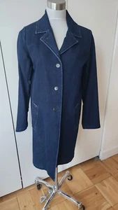 Abrigo elástico de felpa francesa Agnes b. Denim azul de EE. UU. 6-8 precio de venta sugerido por el fabricante 240 USD como nuevo - Imagen 1 de 13
