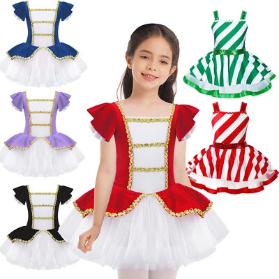 EE. UU. Niñas Navidad Elfo Papá Noel Ringmaster Disfraz Baile Tutú Vestido Ropa de Baile Foto 1 de 4