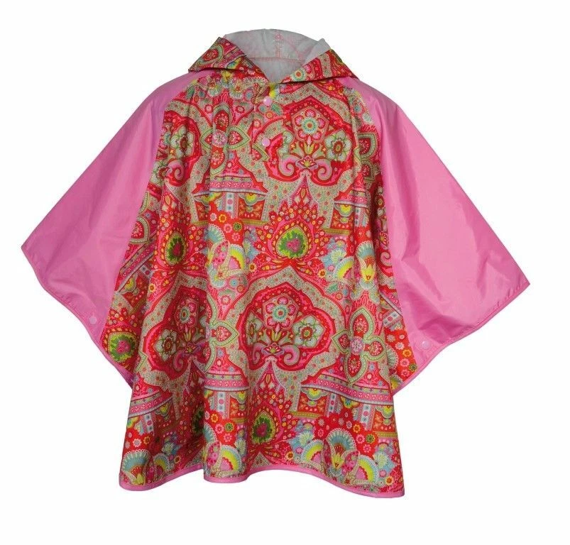 Poncho de lluvia impermeable para niños Oilily - rosa floral  Foto 1 de 1