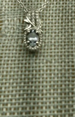 20 Inch Peacock Tanzanite Pendant Necklace 925 Platinum over Sterling (AA26) - Image 1 of 4