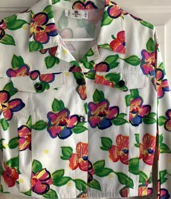 UNGARO ter Chaqueta Abrigo Floral Retro Vintage Años 90 Blazer Algodón Chic Fiesta Talla 6\40 Foto 1 de 4