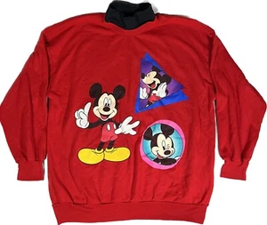 Vtg Disney Mickey Unlimited Land N Sea Red Mickey Sweatshirt 14/16 USA Made - Picture 1 of 14