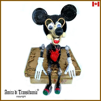 assemblage art contemporary sculpture mixed media cartoon painting mickey mouse - Image 1 of 4