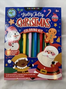 Kaleidoscope Holly Jolly Christmas Coloring Kit Holiday Kids - Picture 1 of 3