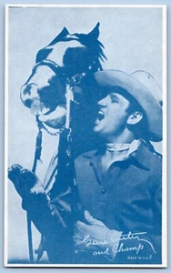 Gene Autry & Horse Champ Cowboy 1940's Western Arcade Card TV Star - Picture 1 of 2