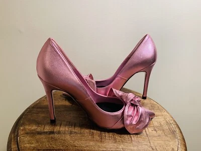 Ted Baker Ryal каблук кожаный насос туфли металлический розовый новый без коробки размер 6 $225.00 - Изображение 1 из 4