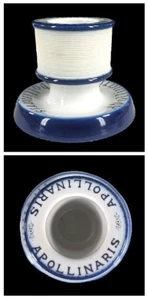 Antique Apollinaris Porcelain Matchstick Holder w Striker Navy Blue White - Picture 1 of 6