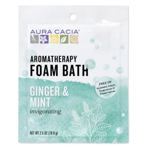 Aura Cacia Aromatherapy Foam Bath Invigorating Ginger and Mint  2.5 Oz - Picture 1 of 1