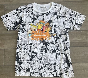 Nickelodeon graphic shirt all over print Ren Stimpy Rugrats Adult large LNC - Picture 1 of 6