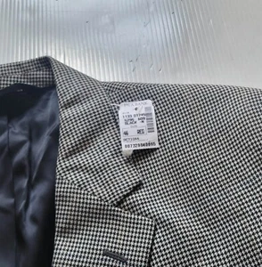 NWT Jos A Bank Houndstooth SILK Wool Jacket Blazer Sport Coat Suit Top Men's 46R - Picture 1 of 7