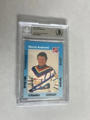 Mario Andretti signed encapsulated Card Beckett BAS cert slabbed K-Mart 1991 #1 - Image 1 of 2