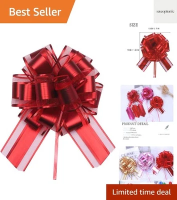 Универсальные красные декоративные луки 6 дюймов для свадеб и вечеринок упаковка 6 шт. - Изображение 1 из 4