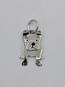 Taxco 925 Plata Esterlina Bulldog Perro Colgante Dije México Hecho a Mano 1.8g Joyería - Imagen 1 de 6