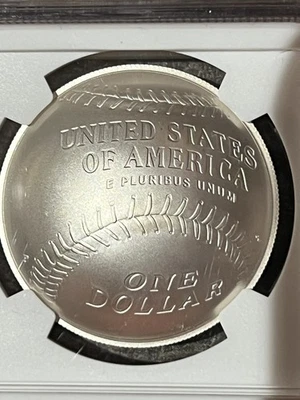 2014-P Baseball Hall of Fame PCGS MS70 Uncirculated Silver Dollar  - Image 1 of 3