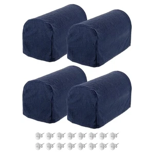 Stretch Armrest Cover Armchair Slipcover for Sofa Couch Navy Blue 4Pcs - Picture 1 of 7