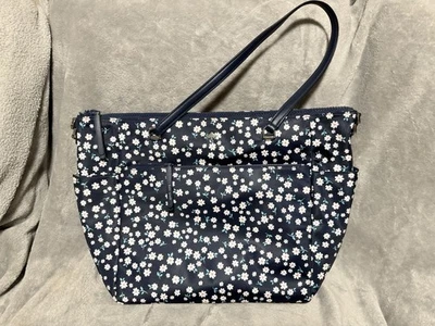 Сумка для подгузников Kate Spade Jae, женская сумка-тоут новая темно-синяя / с цветочным рисунком 11,8 дюйма h X 18,5 дюйма ширина × 6,9 дюйма - Изображение 1 из 4