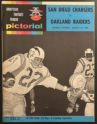 1966 San Diego Chargers v Oakland Raiders Program-Lance Alworth Fred Biletnikoff - Image 1 of 4