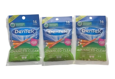 DenTek Easy Brush Advanced Clean Interdental Cleaners - Standard - 3 PACK  x 16 - Image 1 of 4