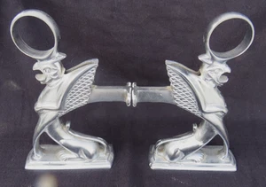 Vintage Chrome plated Brass Bar Footrail Brackets Griffin 10 ¼” W/ 2” foot rail - Picture 1 of 12