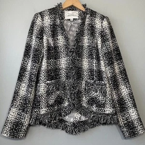 Blazer giacca Carol Anderson Invitation taglia 4 nero bianco tweed Best in Show - Foto 1 di 12