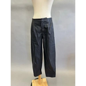 Banana Republic Negro Imitación Cuero Plisado Delantero Tobillo Pantalones Talla 4 tiro medio - Imagen 1 de 15