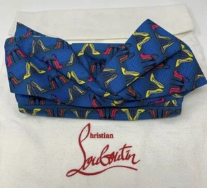 CHRISTIAN LOUBOUTIN LOUBIBOW CLUTCH TISSU AFRI LOUBI $975 RETAIL - Picture 1 of 7
