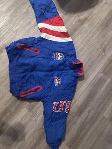 Vtg Rare Olympics Hockey Team USA Hockey NHL Starter Jacket Color Block Size S - Picture 1 of 8