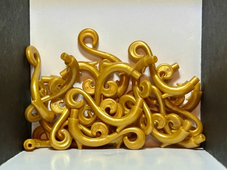 Lote de Piezas LEGO (20) - Tallo Planta Oro Perla Curvo 2 Remolinos - Nº 28870 Foto 1 de 1