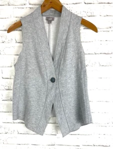 Chaleco J. Jill XS Gris Jaspeado Mujer Botón Único - Imagen 1 de 8