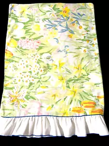 Wamsutta Floral Pillowcase Ruffled Cottage Green Pink Cottage Ultracale Standard - Picture 1 of 10