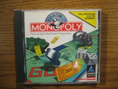 Hasbro Monopoly 1995 PC CDROM Family Video Board Game for Windows  - Image 1 of 3