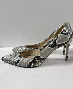 J.Crew Lucie Heels Snake Embossed Leather Sz 7.5 Women’s Pumps - Picture 1 of 5