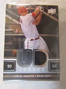 CARLOS QUENTIN 2008 UD SERIES 2 BASEBALL UD GAME JERSEY GAME USED TRIKOT - Bild 1 von 2