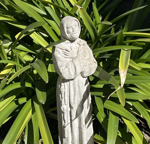 ANTIQUE SAINT FRANCIS STATUE Cement Concrete Outdoor Catholic St Garden Figure Cover