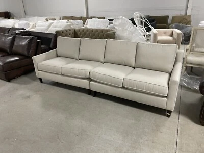 Sofá Pottery Barn Beverly seccional sofá de dos plazas rendimiento tweed jaspeado 2 piezas Foto 1 de 4