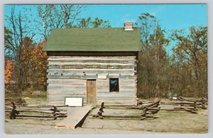 Postcard Log Cabin Parke County Rockville Indiana - Picture 1 of 2