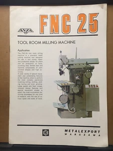 Vtg AVIA FOP Tool Factory Trade Catalog Poland FNC 25 Milling Machine Table - Picture 1 of 5
