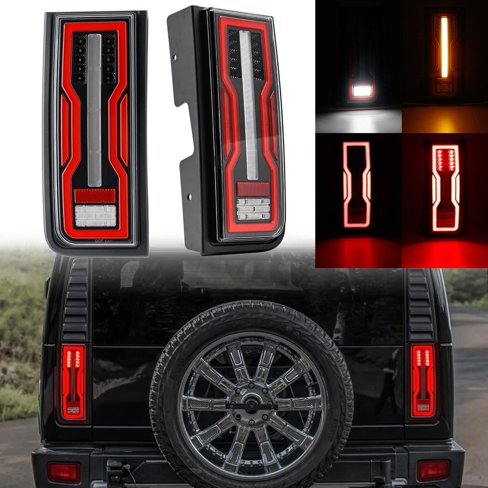 4in1 LED Tail Lights Rear Brake Turn Signal Reverse Lamp For 03-09 Hummer H2 SUV - Image 1 of 4