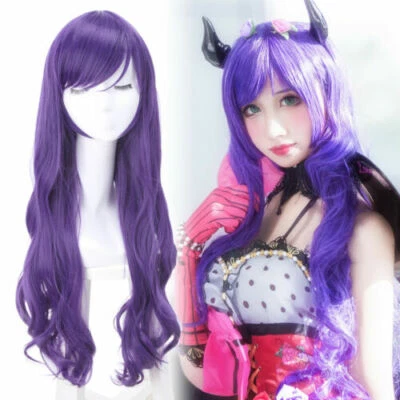 Peluca Cosplay Animal LoveLive Nozomi Tojo Púrpura Onda Larga Bang Pelo Moda Cabello Foto 1 de 3