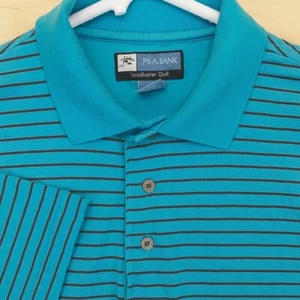 Jos A Bank Poloshirt Leadbetter Golf Herren Medium Kurzarm blau schwarz gestreift - Bild 1 von 12