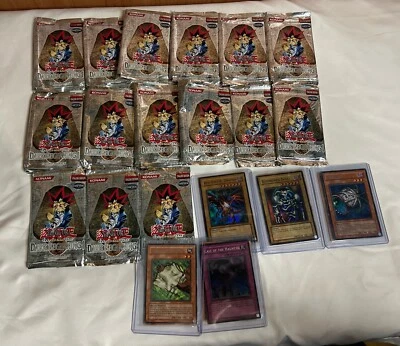 Yugioh Dark Beginning 1 (DB1) Unlimited Lot 135 Cards Opened Wrappers - Image 1 of 4