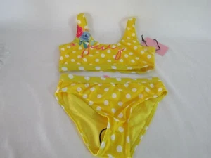 Juicy Couture Yellow & White Polka Dot Floral-Accent Bikini - Youth Girls 7/8 - Picture 1 of 12