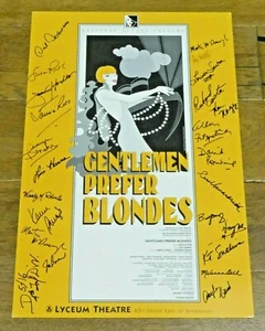 Gentlemen Prefer Blondes Cast Signed Broadway Window Card Poster 14"x22" - Picture 1 of 8