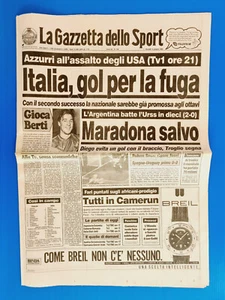 GAZZETTA DELLO SPORT 14 GIUGNO 1990 ITALIA 90-JOAN BAEZ-MATTEOLI AL CAGLIARI - Picture 1 of 4