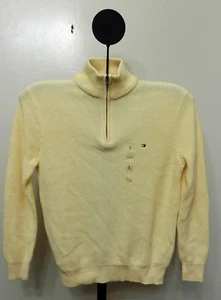 Tommy Hilfiger Beige Perla Regalo Torre Para Hombre 1-4 Cremallera Suéter - Talla Pequeña - Imagen 1 de 2