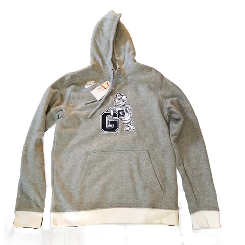 NWT New Gonzaga Bulldogs Nike Retro Logo Medium Gray Pullover Hoodie Sweatshirt Cover
