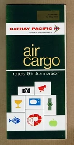 Folleto informativo y tarifas de carga aérea de Cathay Pacific Airways 1 de mayo de 1970 = - Imagen 1 de 3